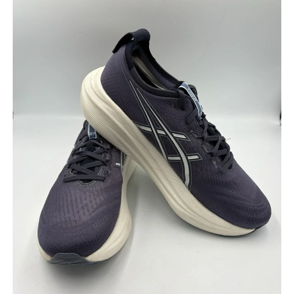 ASICS Gel-Nimbus 27 Running Shoes Navy Blue Purple Mens Sneakers PureGEL FF Blas